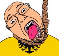 ack animal bird country dead eagle flag flag:lower_silesian glasses hair hanging lower_silesian open_mouth poland rope soyjak stubble suicide teeth tongue variant:bernd voivodeship white_skin yellow_teeth // 768x719 // 52.8KB