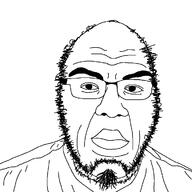 angry balding closed_mouth clothes glasses goatee hair soyjak stubble subvariant:fatchud // 720x720 // 21.8KB