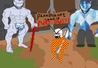 3soyjaks angry animated bloodshot_eyes blue_skin buff castle censored closed_mouth crying drawn_background ear fist full_body gem gem_skin glasses holding_object holding_sword large_eyebrows open_mouth pixelplanet selfish_little_fuck smile soyjak spoon stubble sword text thick_eyebrows variant:cryboy_soyjak variant:impish_soyak_ears weapon yoba_face // 1000x700 // 2.6MB