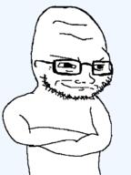 bald balding closed_mouth crossed_arms glasses meta:tagme smile smirk smug stubble variant:soyak // 600x800 // 21.1KB