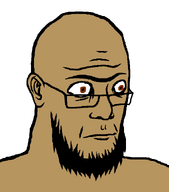 aliased arab bald beard brown_eyes brown_skin closed_mouth ear eyebrows glasses mudslime open_eyes sandnigger unibrow variant:unknown white_background // 550x626 // 10.4KB