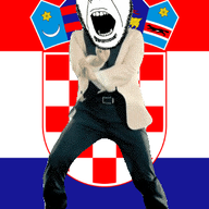 angry animal animated country crescent croatia dance flag flag:croatia full_body gangnam_style glasses goat irl open_mouth shield soyjak star star_and_crescent stubble variant:cobson weasel // 300x460 // 496.7KB