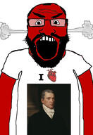 angry balding beard clothes glasses hair heart i_love james_monroe open_mouth red_skin soyjak subvariant:science_lover tshirt variant:markiplier_soyjak // 2819x4096 // 795.0KB