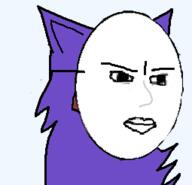 angry canine cartoon closed_mouth furry kedamono mask meta:nas popee_the_performer purple_hair soyjak variant:chudjak // 255x246 // 17.9KB