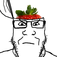 angry animated food foodjak fruit glasses head_box soyjak strawberry stubble variant:markiplier_soyjak // 600x800 // 577.3KB