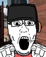 2fort clothes glasses hand open_mouth pointing scout_(tf2) stubble team_fortress_2 variant:unknown // 644x800 // 328.8KB
