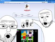 arm fortnite glasses hand minecraft multiple_soyjaks mustache open_mouth pointing soyjak soyjak_party soyjak_trio stubble variant:gapejak variant:markiplier_soyjak variant:soytan variant:tony_soprano_soyjak variant:two_pointing_soyjaks // 1280x984 // 431.7KB