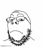 animated byonbyon closed_mouth frown glasses poyopoyo soyjak stubble variant:gapejak // 378x400 // 318.0KB