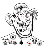 bbc ear queen_of_spades smile stubble tattoo text variant:britson // 776x787 // 104.9KB