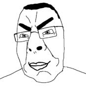 artist:sectionalism glasses hair merge series:fusionjaks smile soyjak variant:chudjak variant:cobson // 722x790 // 21.3KB