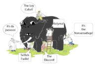 animal coal comic deformed discord elephant glasses grey_skin kolyma selfish_little_fuck smile soyjak speech_bubble subvariant:emmanuel text variant:gapejak // 822x562 // 260.0KB