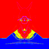 angry animated demon glasses horn mirrored monster mustache open_mouth pentagram red_skin satanism soyjak star stubble trend:colorjak variant:feraljak yellow_teeth // 640x640 // 1.2MB