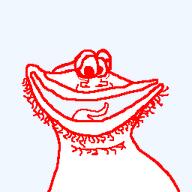 glasses happy lips nose open_mouth red stubble tongue variant:globox_soyjak // 256x256 // 3.3KB