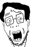 ear glasses hair open_mouth soyjak stubble variant:unknown // 250x341 // 21.2KB