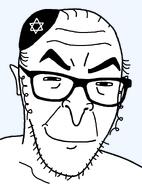 bald curly_hair glasses jewish_hat jewish_nose jewish_star large_eyebrows pointy_ears side_burns sideburns smirk smug subvariant:kikeson2 variant:kikeson yamaka // 698x947 // 20.1KB