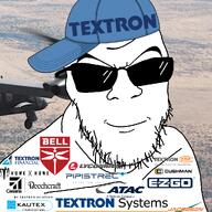 baseball_cap beechcraft bell_mv-75 bell_textron cessna closed_mouth cool glasses irl_background military smirk stubble sunglasses text textron tiltrotor v-280_valor variant:feraljak // 1025x1025 // 651.8KB