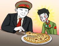 closed_mouth clothes communism ear emmy_the_robot epaulettes flag:soviet_union hair hammer_and_sickle hat hat_ornament kuz looking_to_the_right military military_hat necktie neutral peaked_cap pink_eyes pizza plate robot soviet_army_uniform soviet_union soyjak star_(symbol) star_hat_ornament suit tatyana_(nandroid) uniform variant:carterjak variant:kuzjak // 2000x1563 // 2.3MB