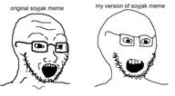 2soyjaks glasses kiwifarms open_mouth redraw soyjak stubble text variant:soyak // 453x250 // 26.4KB