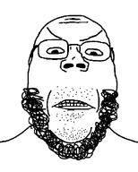 angry clenched_teeth clothes glasses looking_at_you neckbeard shaved soyjak stubble subvariant:gapejak_front template variant:gapejak white_background // 500x622 // 6.8KB