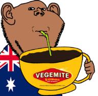 1923 australia australian country cup drinking drinking_straw ear flag flag:australia hand holding_object mug sip soyjak stubble subvariant:impdrink variant:impish_soyak_ears vegemite vitamin vitamin_b // 869x850 // 192.3KB