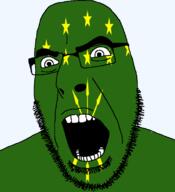 Adygea arrow flag flag:adygea full_head glasses hair looking_to_the_right open_mouth russia soyjak star_(symbol) stubble teeth text transparent transparent_background variant:cobson // 721x789 // 24.4KB