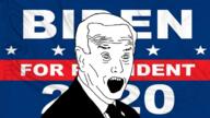 2020 joe_biden open_mouth president soyjak teeth text united_states variant:unknown white_hair // 680x382 // 268.9KB
