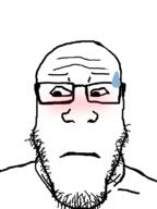 beard blush blushing glasses looking_down markiplier meta:tagme nervous reaction soyjak tear variant:markiplier_soyjak // 600x800 // 50.4KB