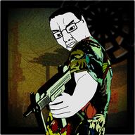 artist:catjakker glasses gun hawaiian_shirt looking_away max_payne max_payne_3 pointing sonnenrad traced uzi variant:chudjak // 1440x1440 // 2.3MB