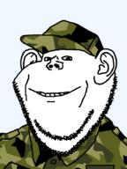 camouflage clothes military_uniform smile stubble variant:impish_soyak_ears // 690x923 // 129.5KB