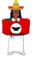 aztecchicano(namefag) brown_skin clothes flag glasses hair holding_object mexico namefags variant:soytan xiuhcoyotl // 966x1722 // 332.2KB