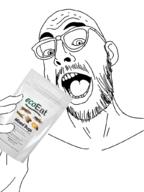 bug ear glasses hand holding_object open_mouth stubble variant:damienjak // 768x1024 // 191.7KB