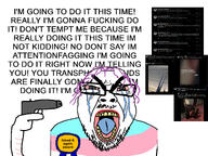 angry cut cut_scars cutting gun scar screaming subvariant:seethejak text tranny transgender_flag troon twitter variant:bernd wordswordswords // 4032x3024 // 1.6MB