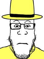 closed_mouth curious_george glasses man_in_yellow neutral stubble variant:markiplier_soyjak yellow_hat yellow_shirt // 600x800 // 28.0KB