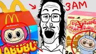 3am collared_shirt gape glasses hair happy_meal labubu long_hair mcdonalds mullet nose_piercing nose_ring stubble toy variant:mulletjak youtube_thumbnail // 1280x720 // 861.9KB