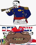 1844 Dominican award beard blunderbuss caribbean coat_of_arms dark_skin dominican_republic gun military_uniform muscles musket mustache ramón_matias_mella subvariant:muscular_chud2 text_bubble total_nigger_death uniform variant:chudjak variant:israeli_soyjak // 1279x1600 // 1.2MB