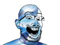 ear gem glasses mustache open_mouth smile soyjak stubble variant:lemmuel // 800x600 // 224.2KB