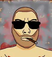 beard blood cigarette glasses hair lisa_(game) lisa_the_painful mike satan smoke sunglasses variant:uncjak // 900x1000 // 537.6KB