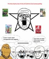 angry anime bloodshot_eyes brown_skin coal concerned crying don't_toy_with_me_miss_nagatoro_(anime) drool frown glasses hand multiple_soyjaks one_piece open_mouth speech_bubble stretched_mouth stubble text trinity variant:a24_slowburn_soyjak variant:cryboy_soyjak variant:gapejak variant:soyak // 1200x1447 // 236.4KB