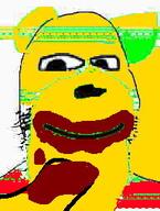 bear clothes ear eating pooh poop smile soyjak stubble subvariant:tismjak variant:gapejak winnie_the_pooh yellow // 192x255 // 66.0KB