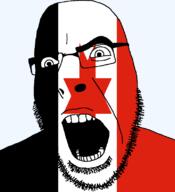 flag flag:udmurtia full_head glasses hair looking_to_the_right open_mouth russia soyjak stubble teeth text transparent transparent_background udmurtia variant:cobson // 721x789 // 19.4KB