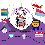 bloodshot_eyes flag:indonesia flag:lgbt_pride_flag flag:transgender_pride_flag jumpinjackflash_(namebimbo) meta:namefags name_tag pig pink_hair stink_lines subvariant:fat_alicia variant:cobson variant:monkeyjak zero_good_posts_made // 900x900 // 139.1KB