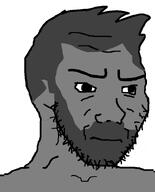 beard closed_mouth ernest_khalimov gigachad gray_hair gray_skin hair nas:gigachad soychad variant:soyak wrinkles // 644x800 // 14.0KB