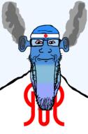 angry bald bloodshot_eyes blue blue_skin calm closed_mouth ear flag flag:japan fume glasses japan kanagawa ogre_ears seethe smoke soyjak stretched_chin stubble subvariant:longplier template todofuken transparent_background variant:markiplier_soyjak // 823x1250 // 56.4KB
