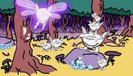 angry animal closed_mouth drawn_background fairy full_body gem glasses large_nose mushroom open_mouth rock smile soyjak squirrel stubble subvariant:feralsquirrel tail tree variant:feraljak variant:impish_soyak_ears wing // 1190x683 // 611.4KB