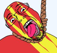 county flag flag:østfold glasses hanging norway open_mouth rope soyjak stubble suicide teeth tongue transparent_background variant:bernd yellow_teeth østfold // 768x719 // 35.2KB