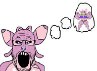alien beard bikini experiment lilo_and_stitch muscles nose open_mouth variant:markiplier_soyjak // 828x609 // 203.2KB
