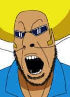 afro amime angry bobobo-bo_bo-bobo_(anime) bobobo-bo_bo-bobo_(character) clothes glasses hair nose_hair open_mouth side_burns soyjak stubble variant:cobson white_skin yellow_hair // 721x1000 // 94.8KB