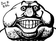 art artist:wauwboer black_and_white clenched_teeth drawfag drawing fat lips meta:soytober meta:soytober2024 obese subvariant:meximutt_front2 text variant:meximutt // 1082x801 // 91.0KB