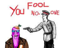 admin artist:romanian_schizo gunshot nikola pistol propaganda purple_skin quote quote_(user) soviet_army_uniform variant:markiplier_soyjak // 791x634 // 176.5KB