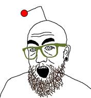 antenna beard ear glasses open_mouth reddit soyjak variant:unknown // 392x425 // 25.5KB